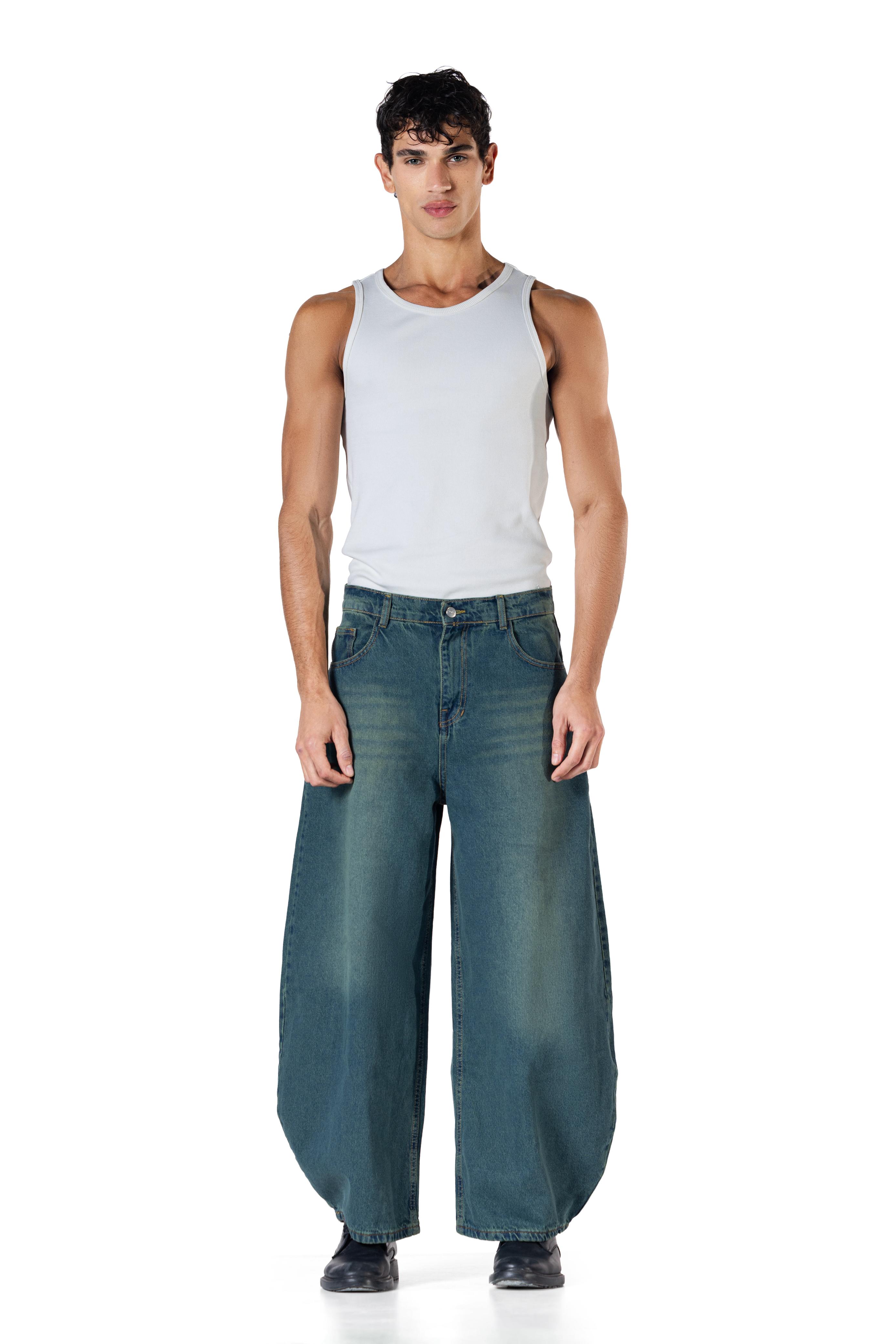 Baggy Fit - Washed Teal Denim