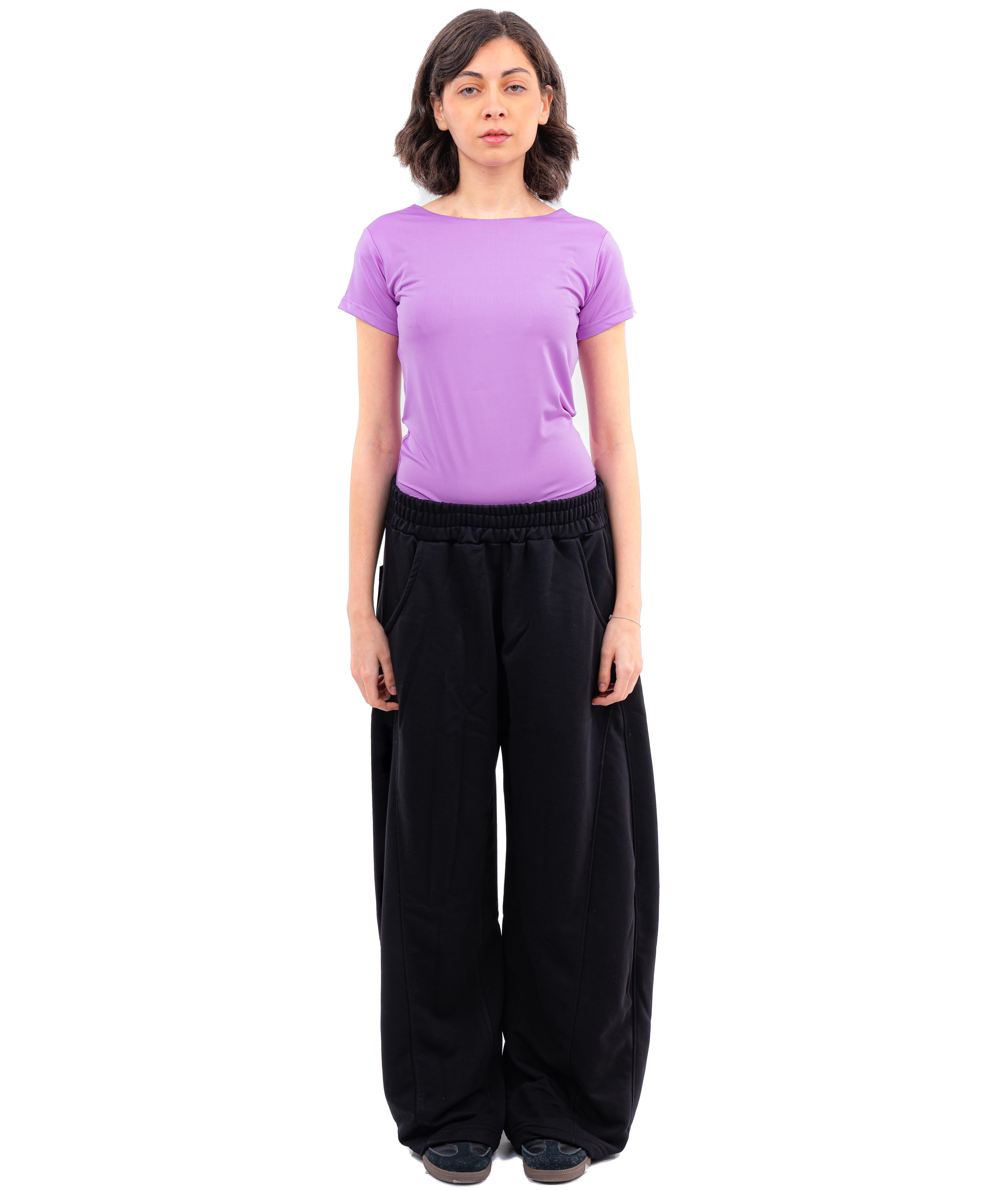 Initials Backless Short Sleeves Top - Lavender