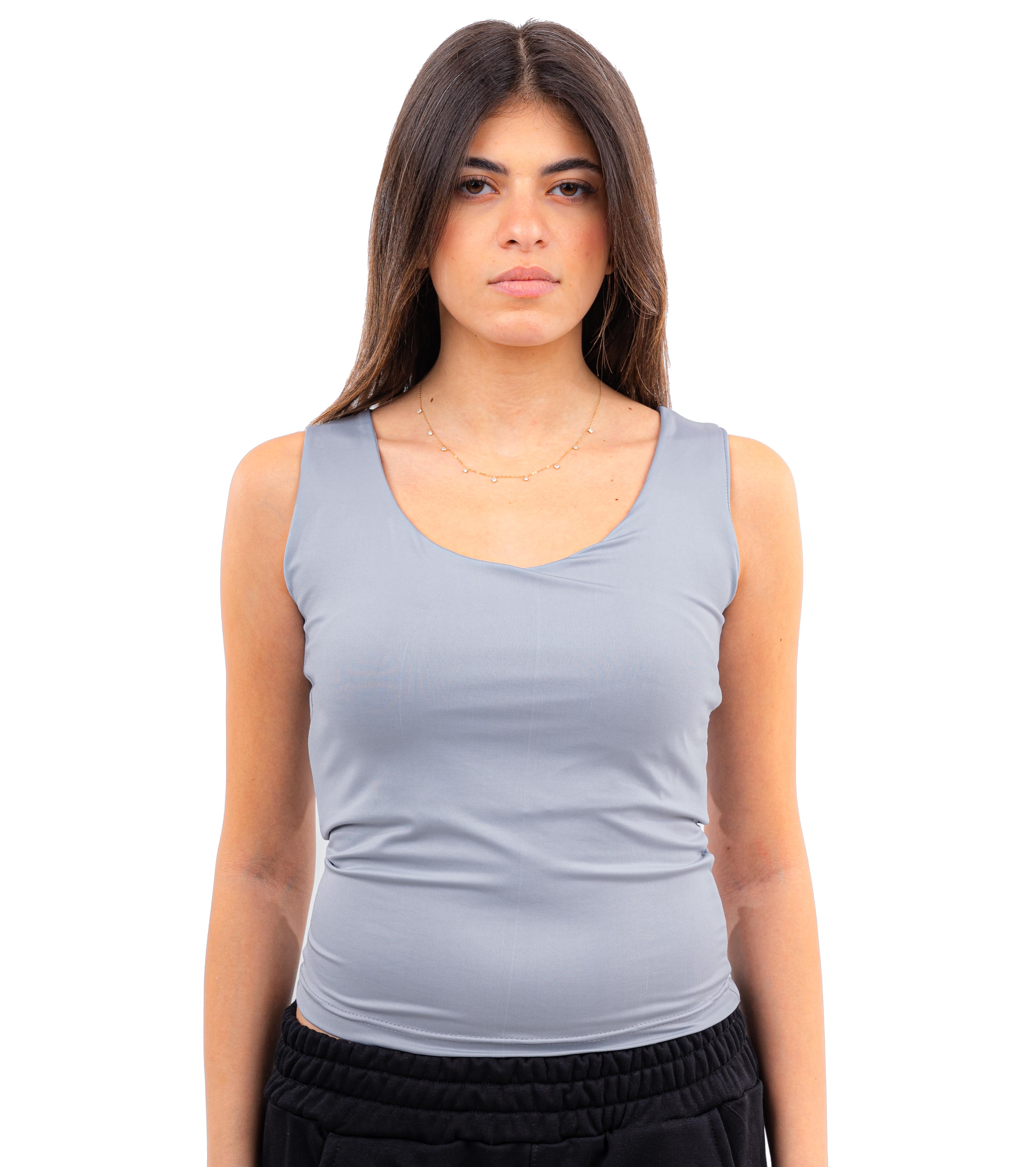 Initials Tank Top - Silver