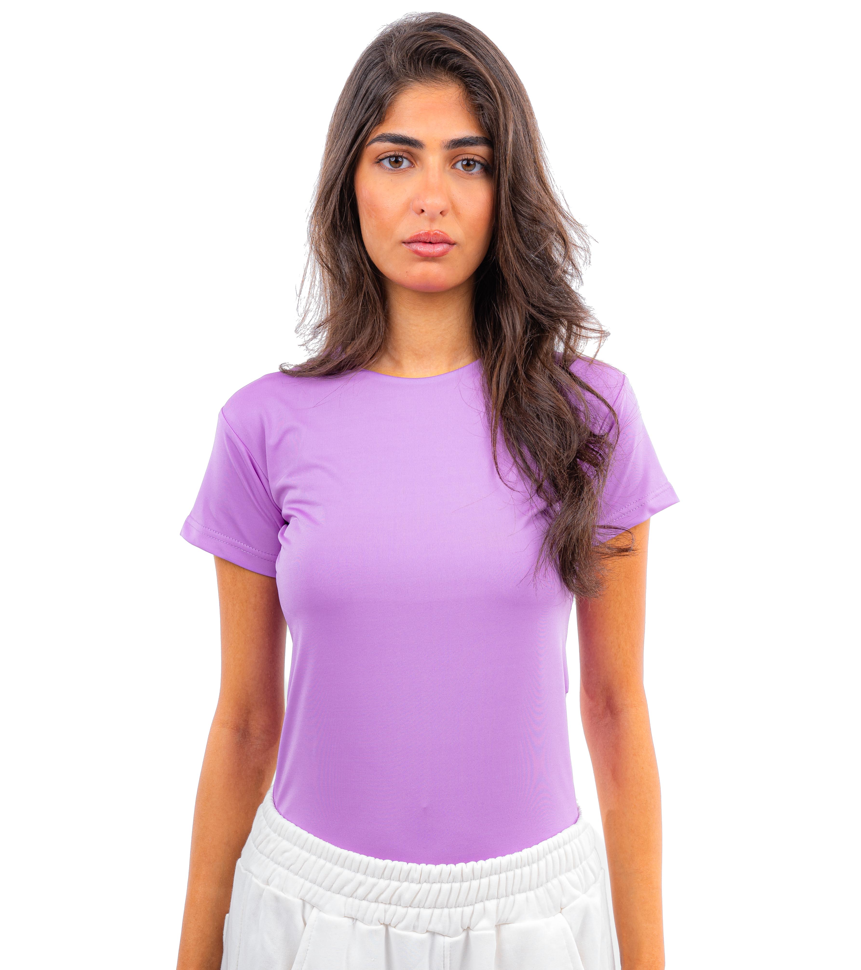 Initials Short Sleeves Top - Lavender