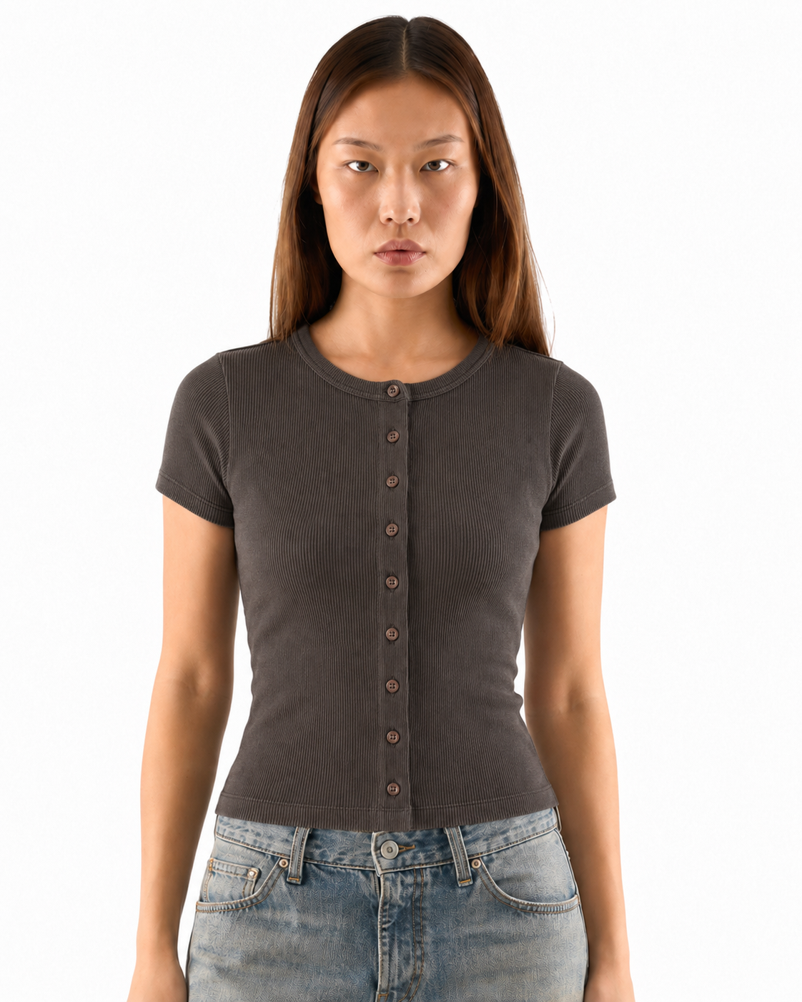 Short Sleeves Button Top