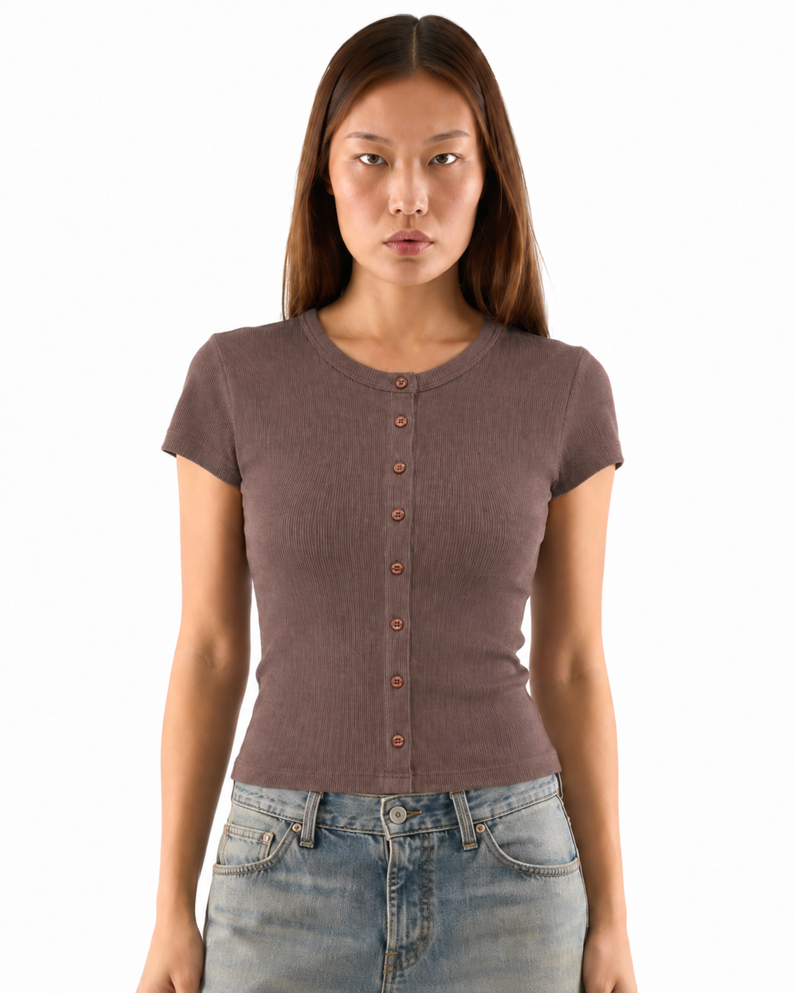 Short Sleeves Button Top