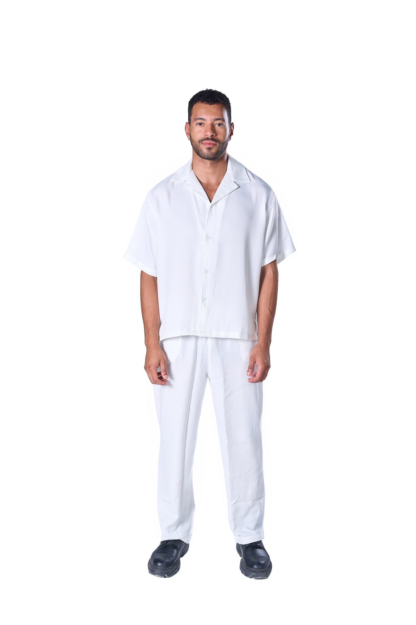 Half Sleeve Linen Shirt - Men