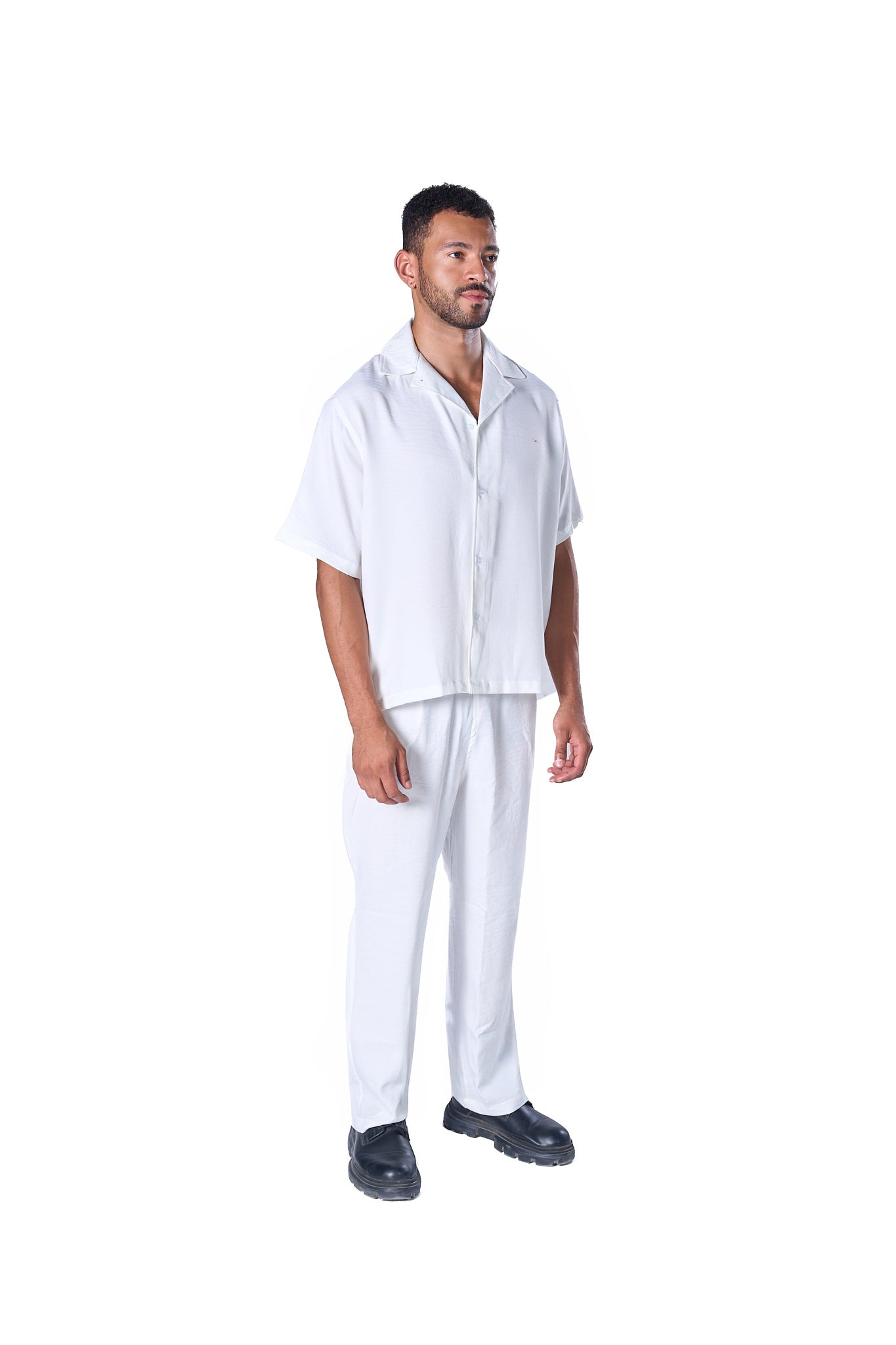 Half Sleeve Linen Shirt - Men