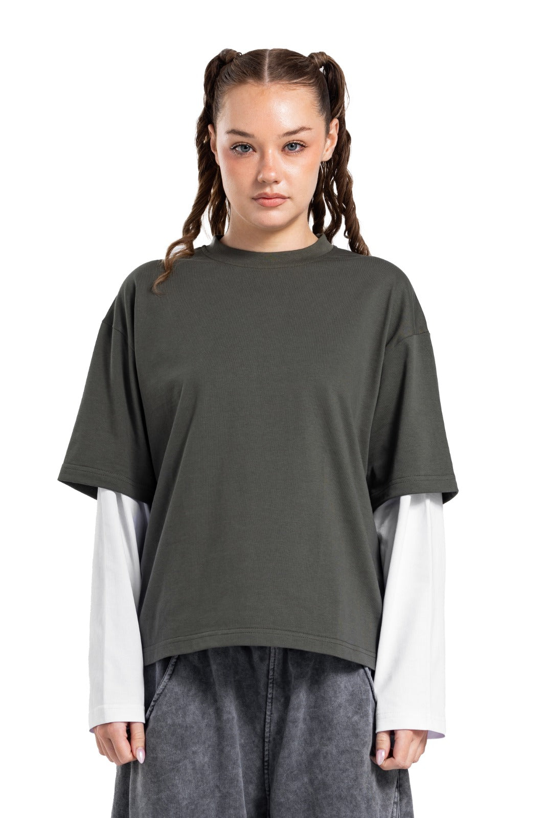 Initials Double Sleeve Boxy T-shirt