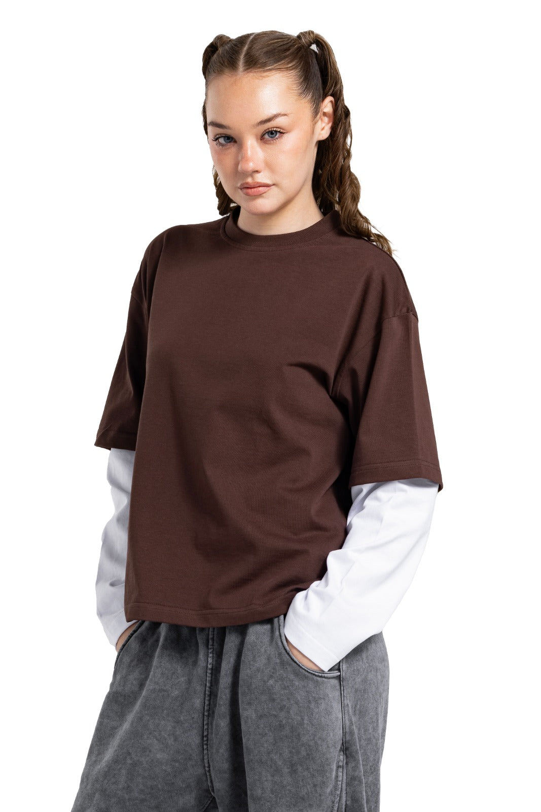 Initials Double Sleeve Boxy T-shirt