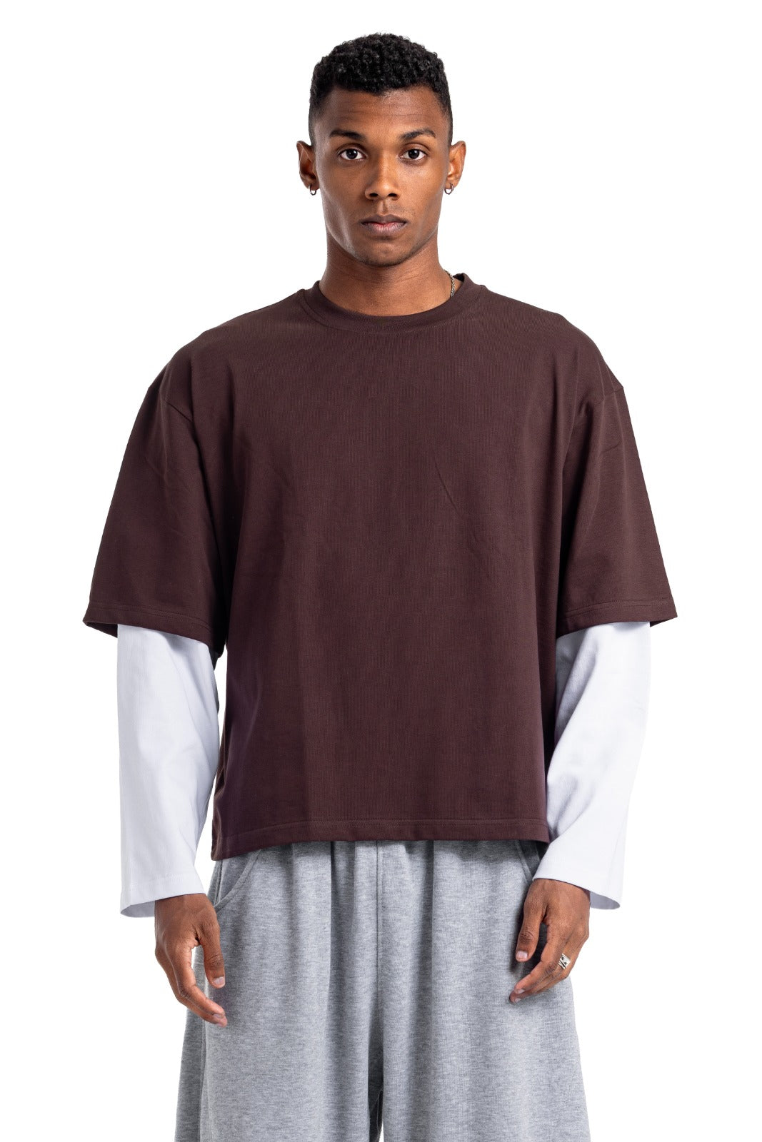 Initials Double Sleeve Boxy T-shirt