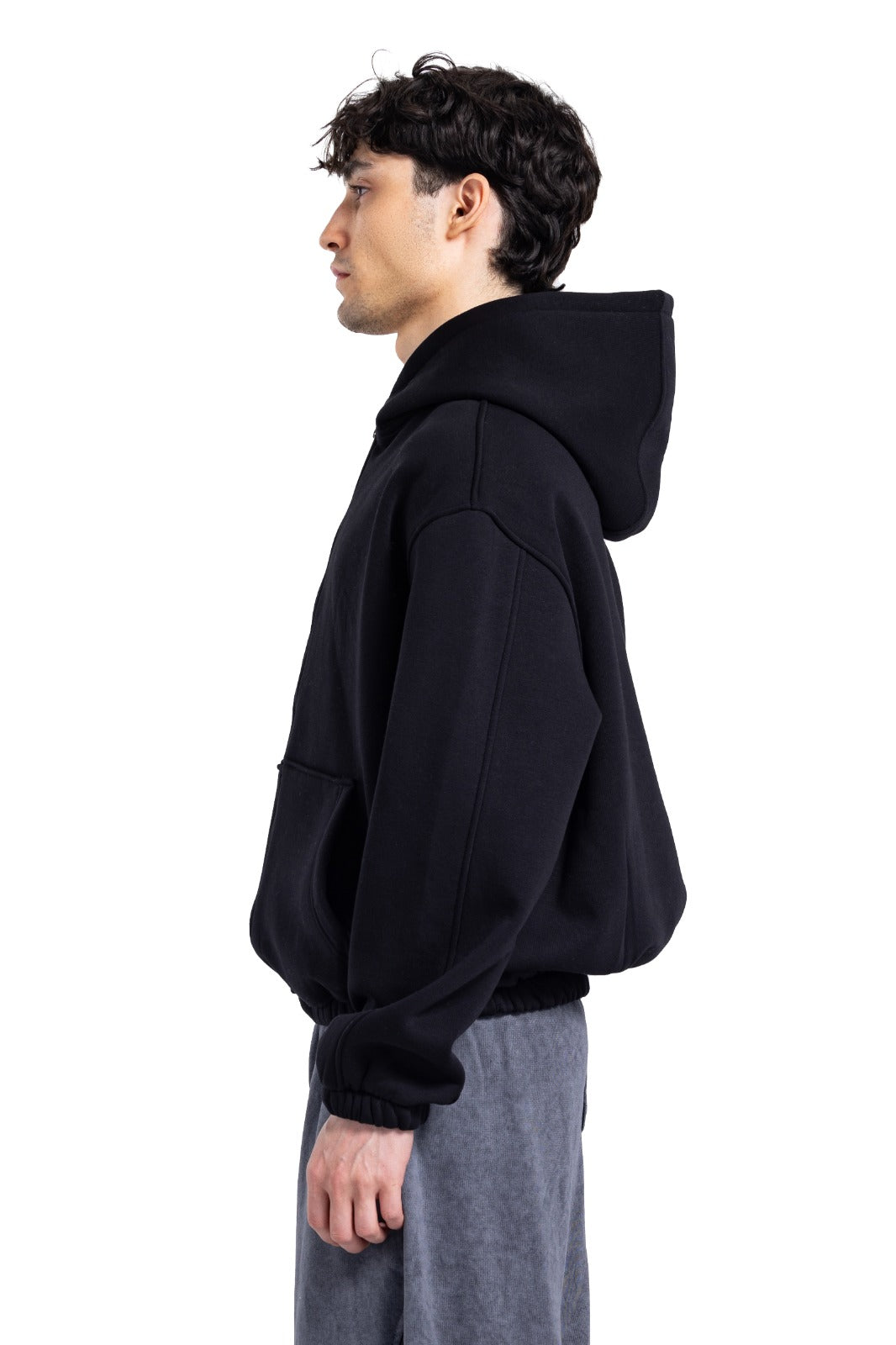 Initials Boxy Zip-Up Sweater