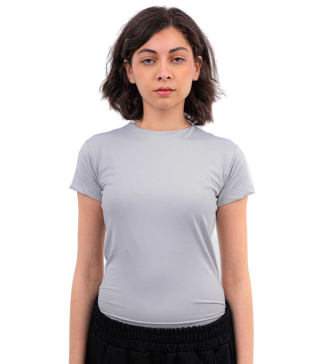 Initials Short Sleeves Top - Silver