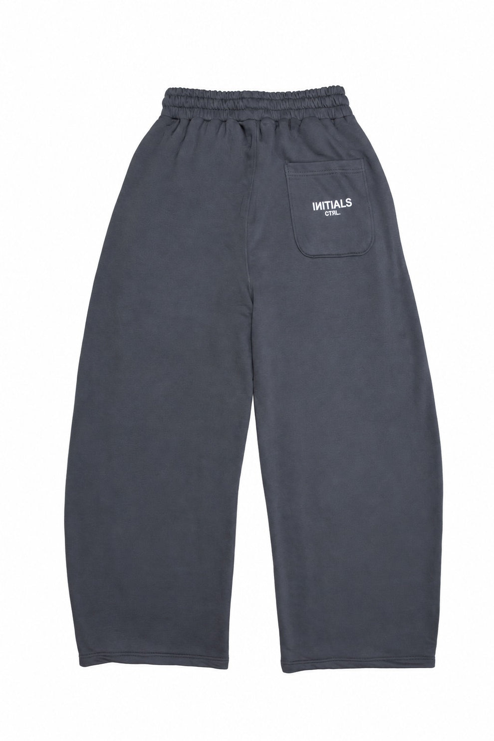 Initials Wide Leg Sweatpants - Charcoal