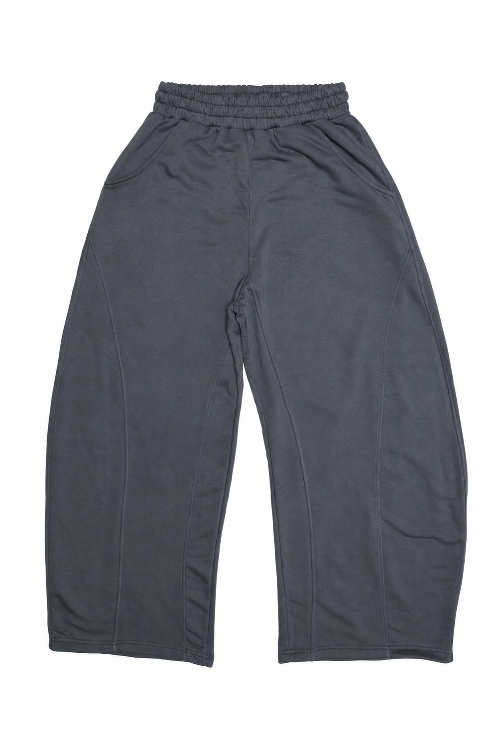Initials Wide Leg Sweatpants - Charcoal