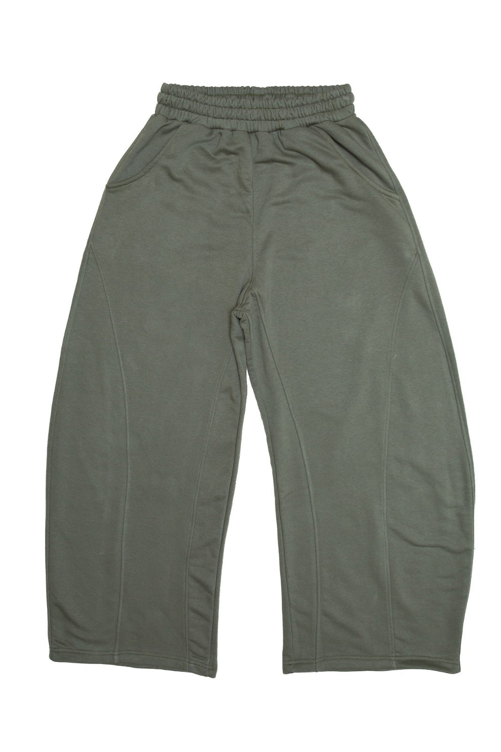 Initials Wide Leg Sweatpants - Olive