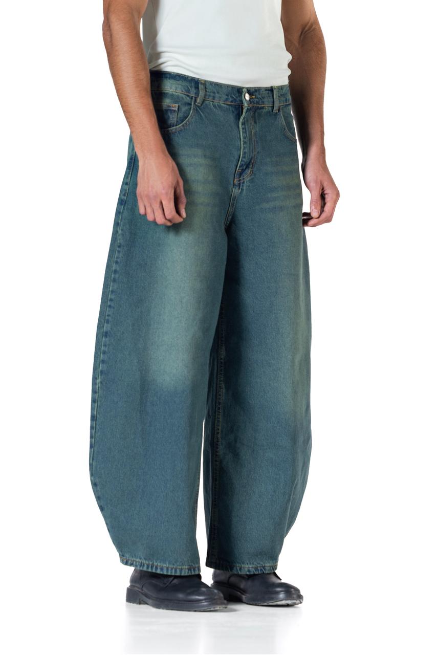 Baggy Fit - Washed Teal Denim