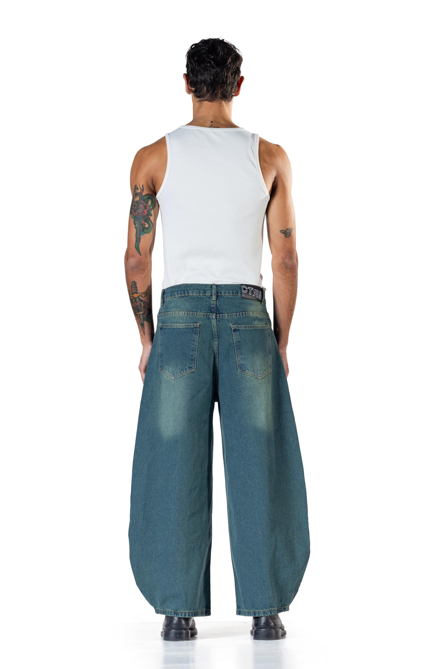 Baggy Fit - Washed Teal Denim