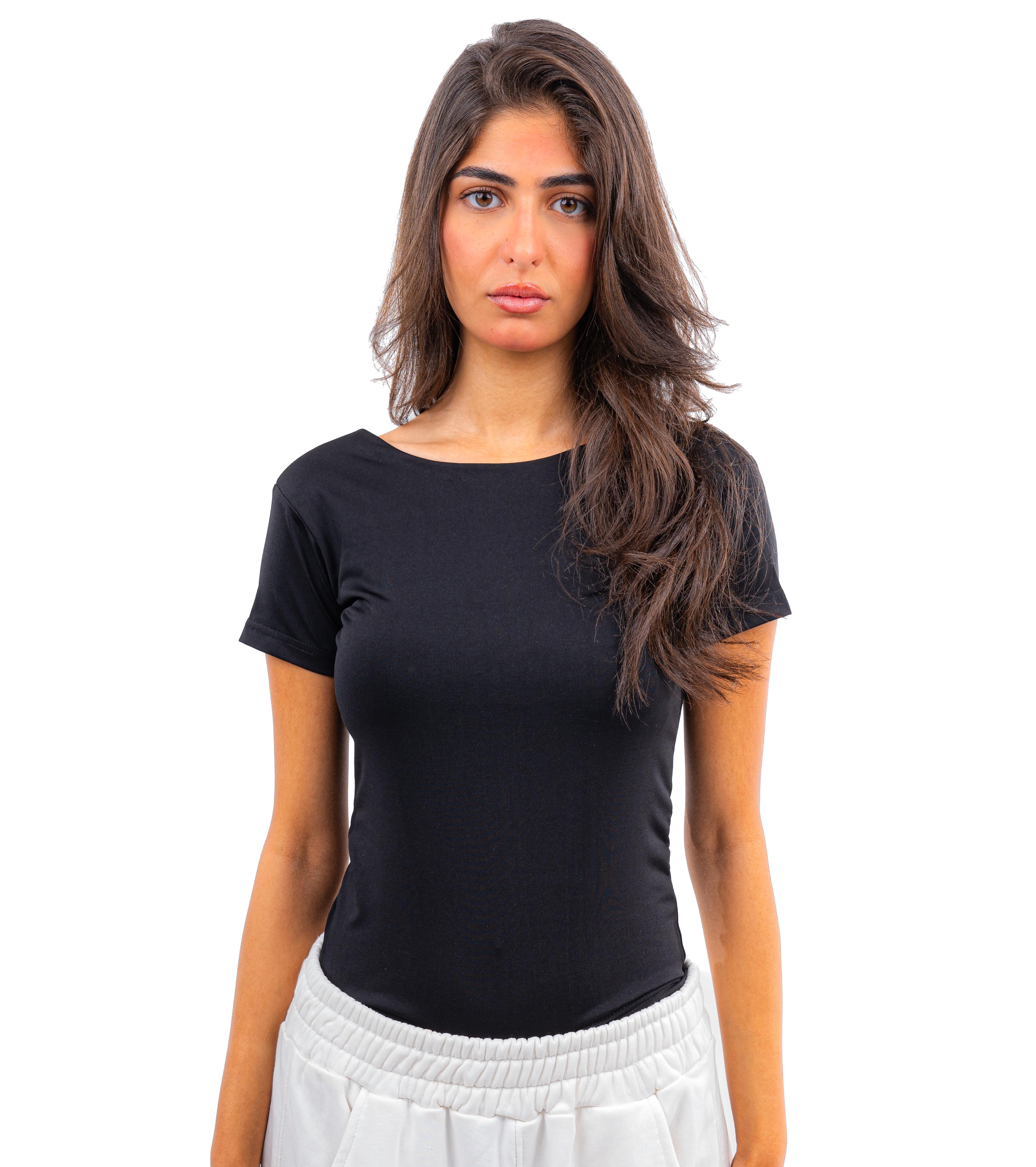 Initials Backless Short Sleeves Top