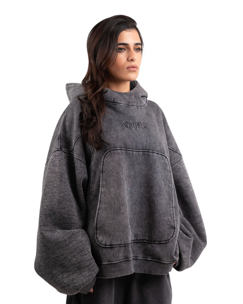 Grey-washed hoodie