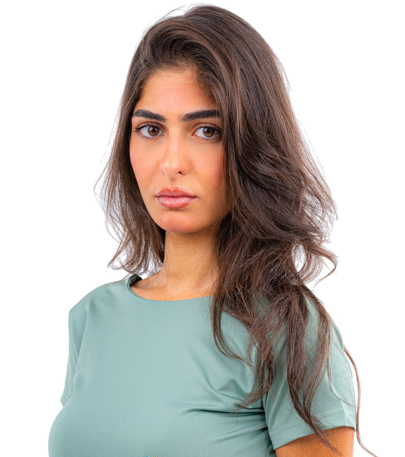 Initials Backless Short Sleeves Top