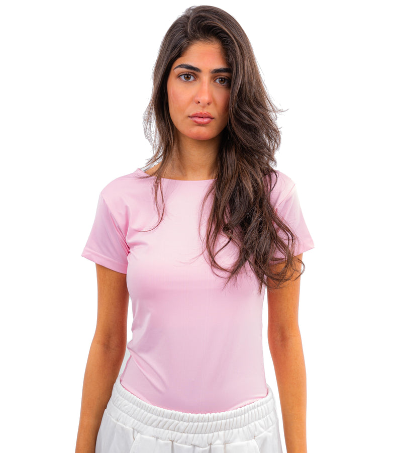 Initials Backless Short Sleeves Top