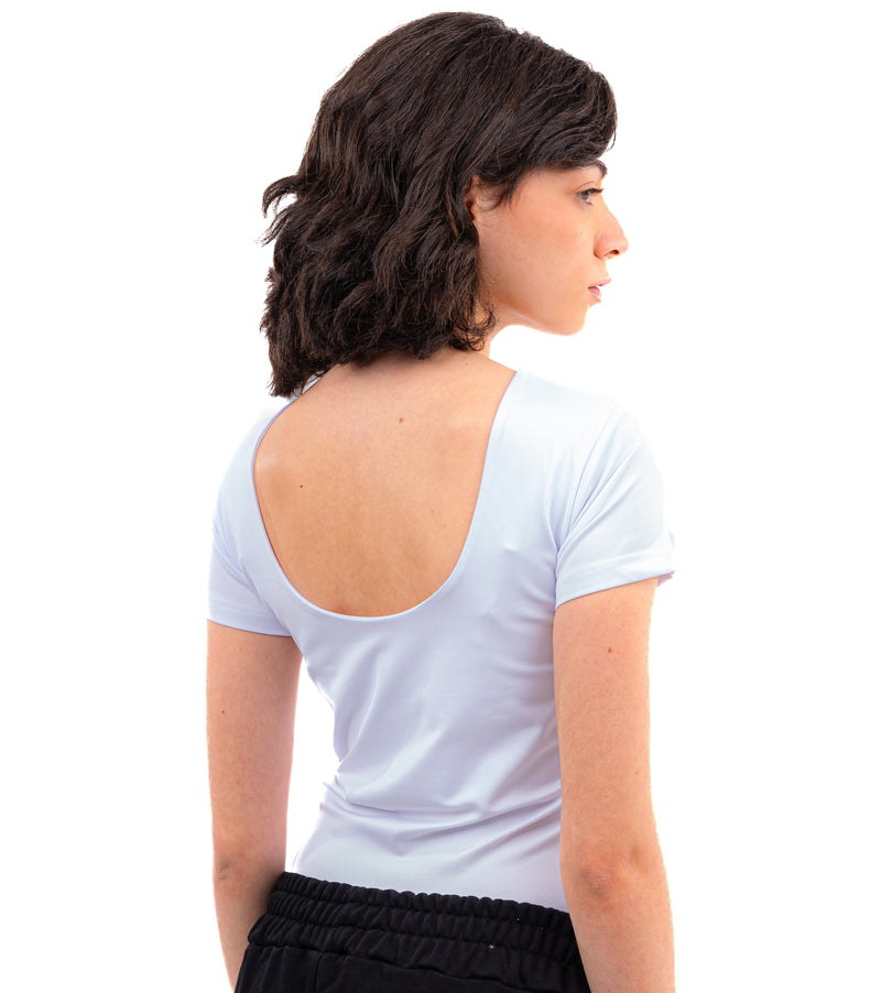 Initials Backless Short Sleeves Top