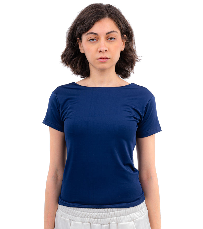 Initials Backless Short Sleeves Top