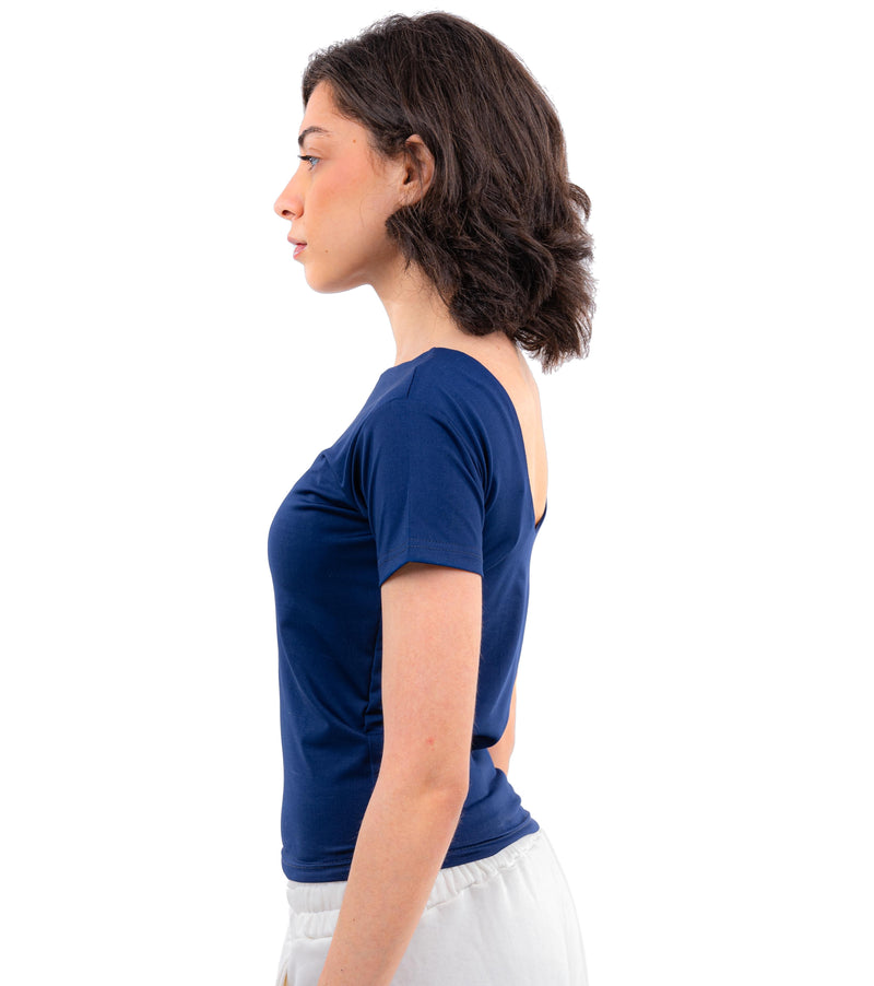 Initials Backless Short Sleeves Top