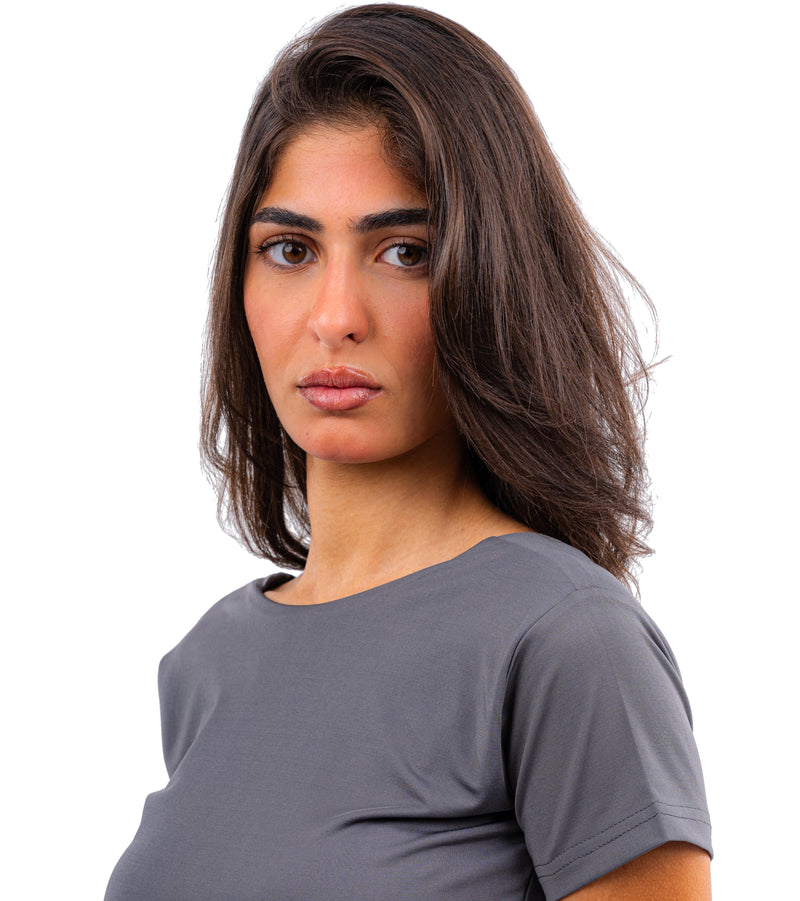 Initials Backless Short Sleeves Top
