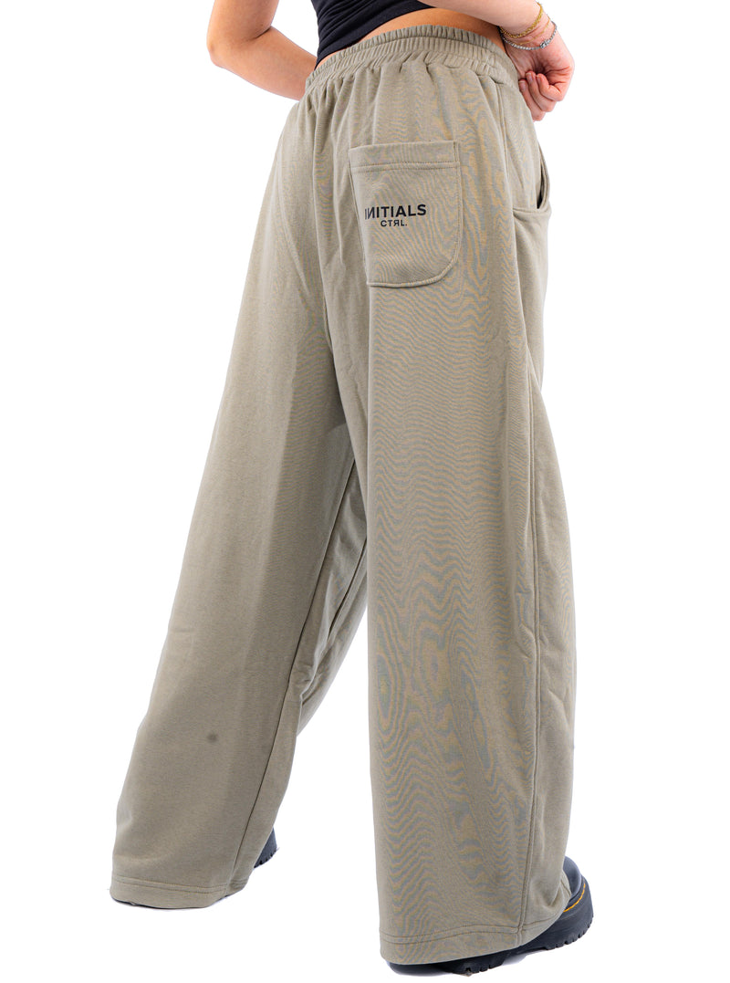 Initials wide leg sweatpants - Olive