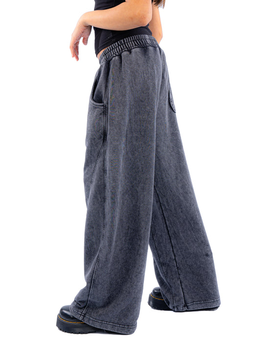Initials wide leg sweatpants - Grey washed