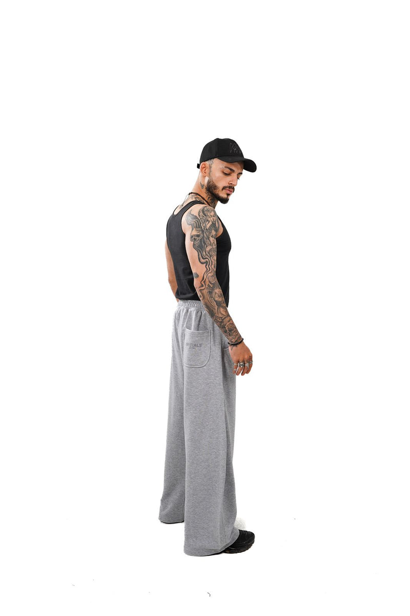 Initials wide leg sweatpants - Grey