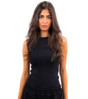 Initials Round-neck Ribbed Tank Top