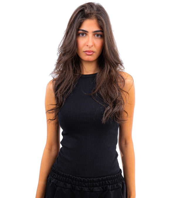 Initials Round-neck Ribbed Tank Top