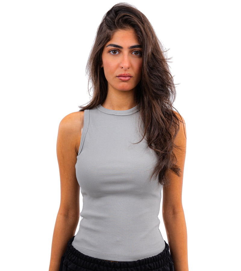 Initials Round-neck Ribbed Tank Top