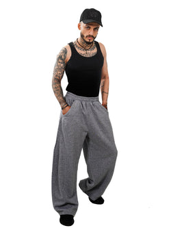 Initials wide leg sweatpants - charcoal grey