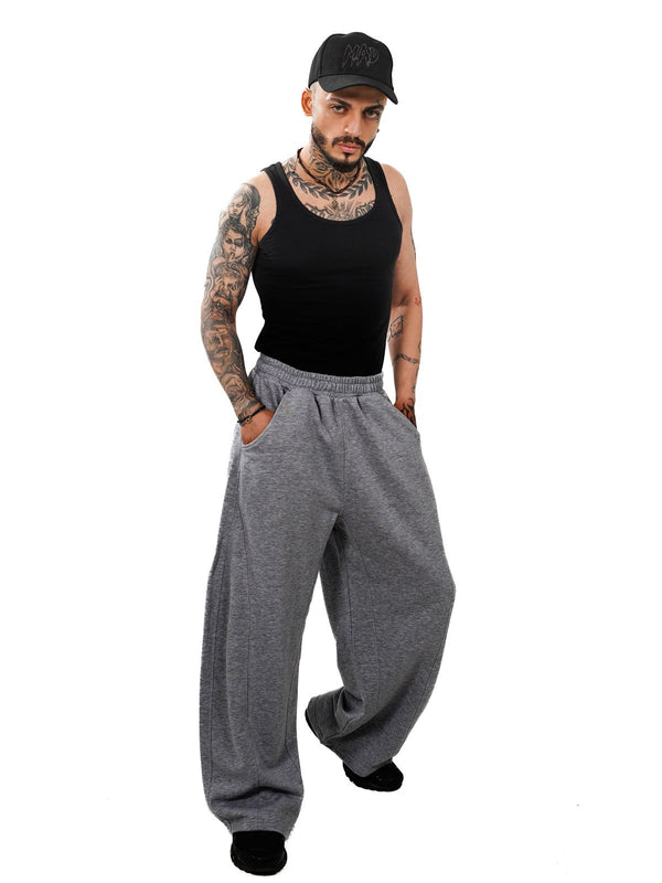 Initials wide leg sweatpants - charcoal grey