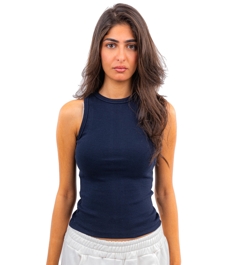 Initials Round-neck Ribbed Tank Top