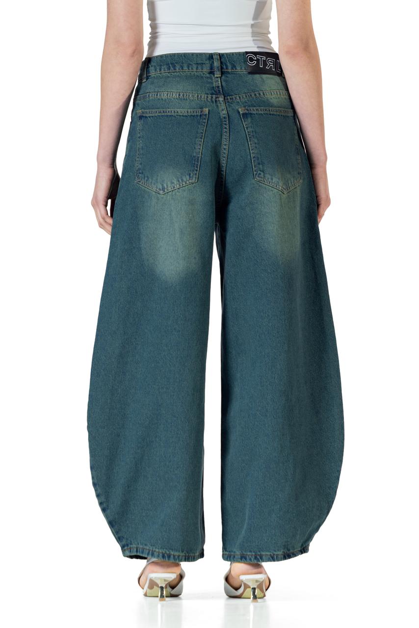 Baggy Fit - Washed Teal Denim