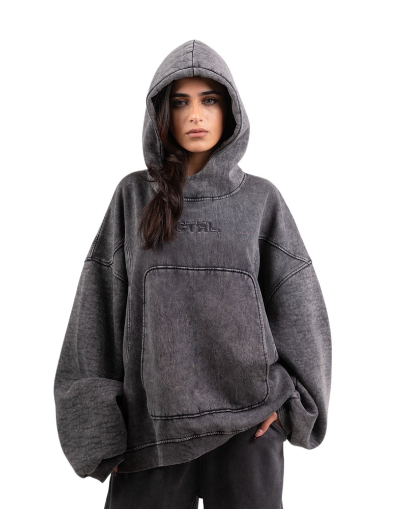 Grey-washed hoodie