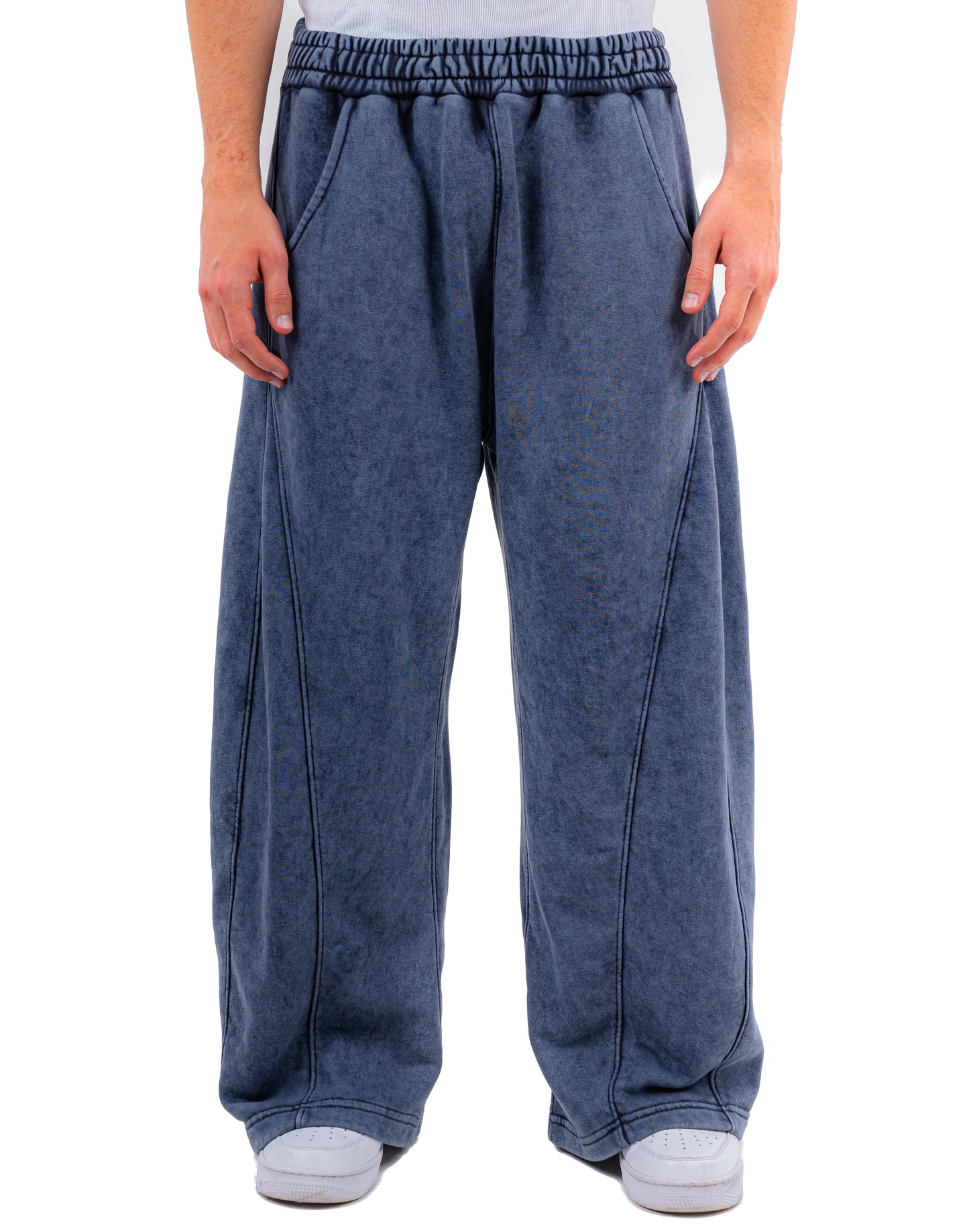 Initials wide leg sweatpants - Blue Washed