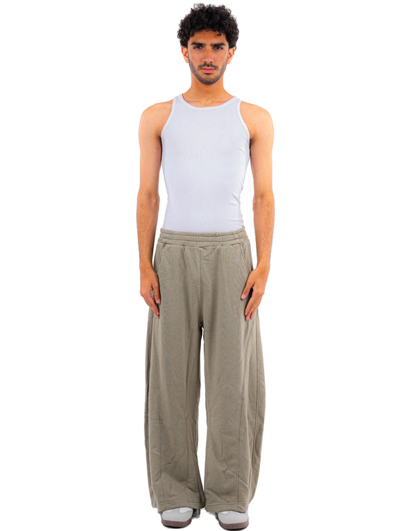Initials wide leg sweatpants - Olive