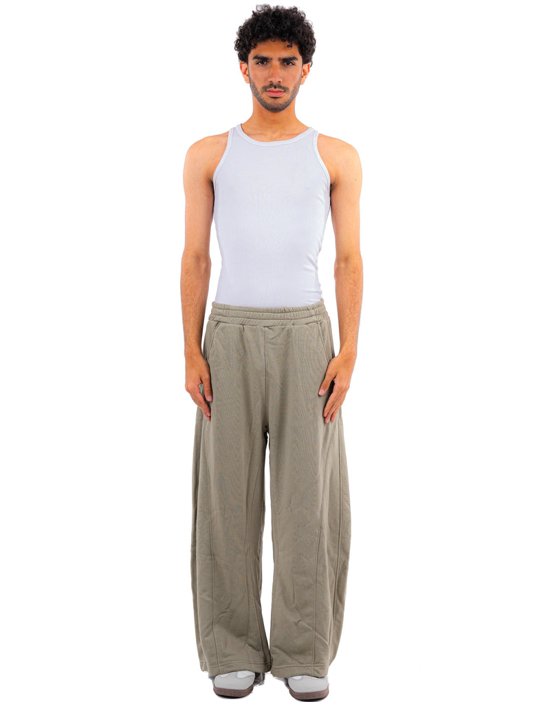 Initials wide leg sweatpants - Olive