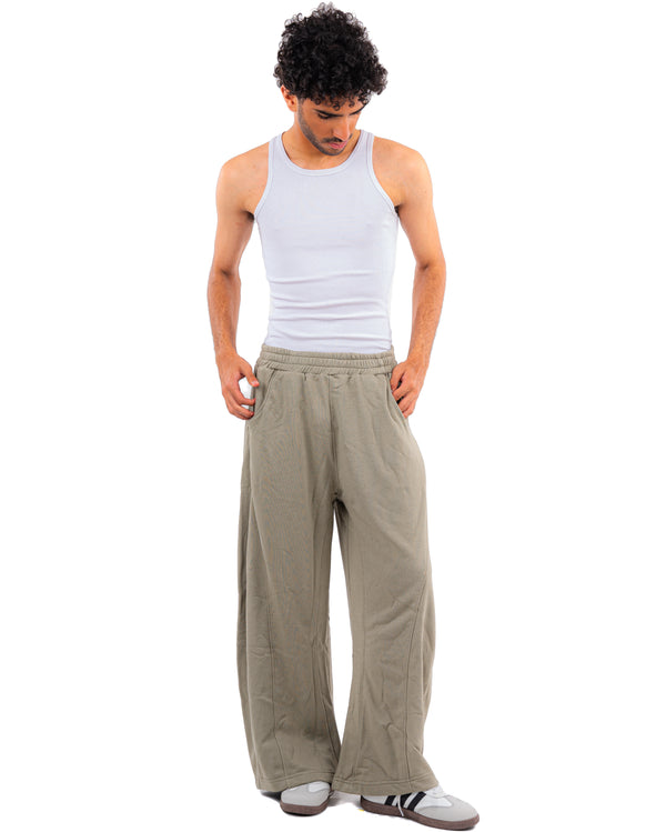 Initials wide leg sweatpants - Olive