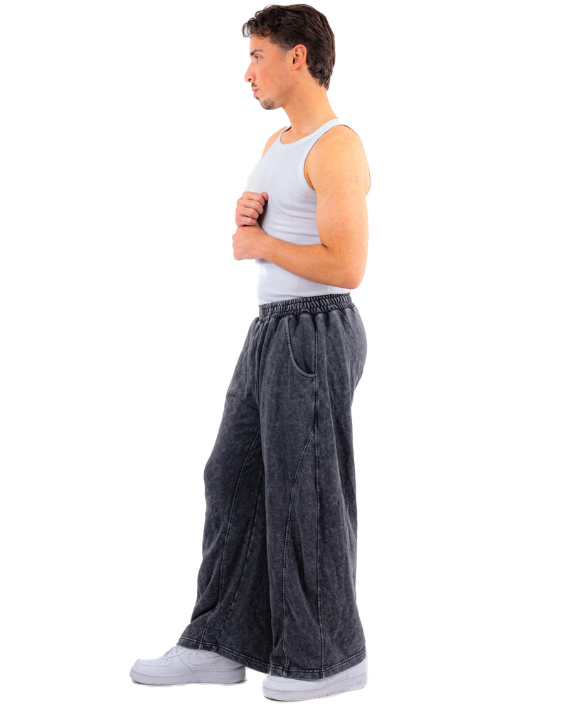 Initials wide leg sweatpants - Grey washed