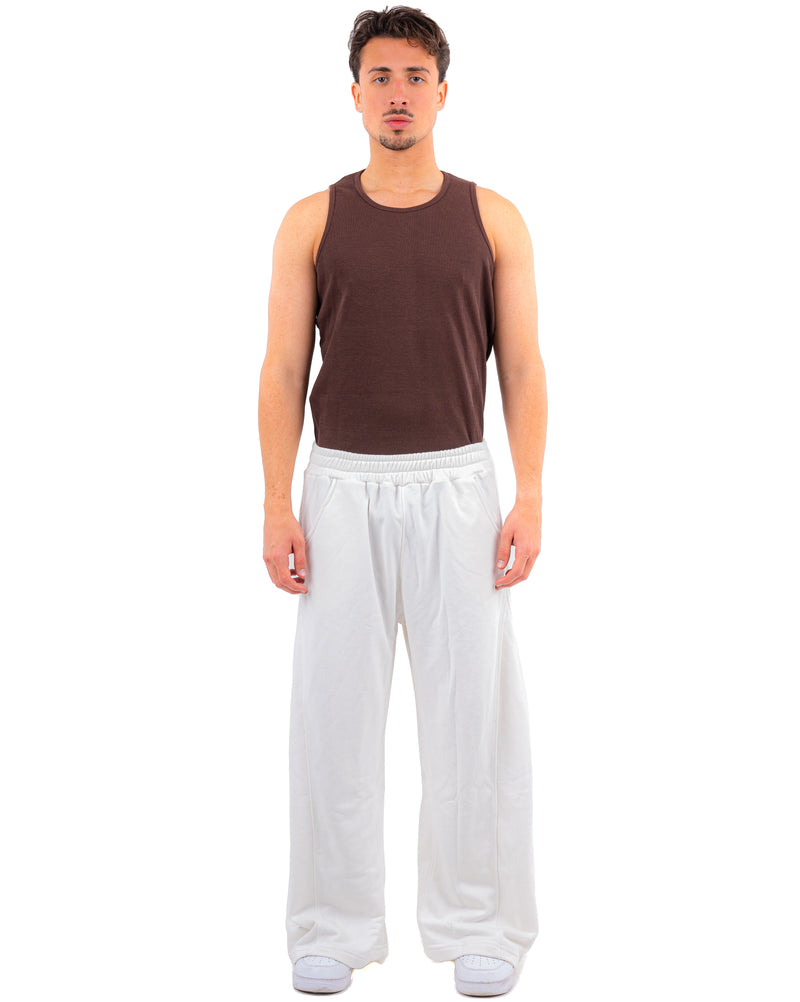 Initials wide leg sweatpants - White