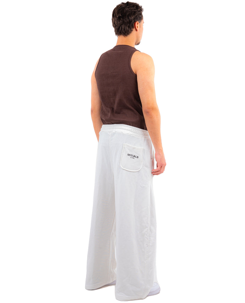 Initials wide leg sweatpants - White
