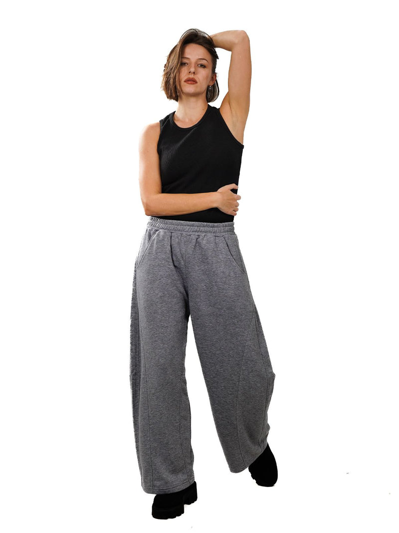Initials wide leg sweatpants - charcoal grey