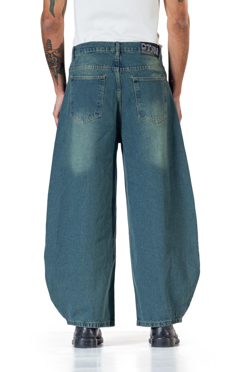 Baggy Fit - Washed Teal Denim