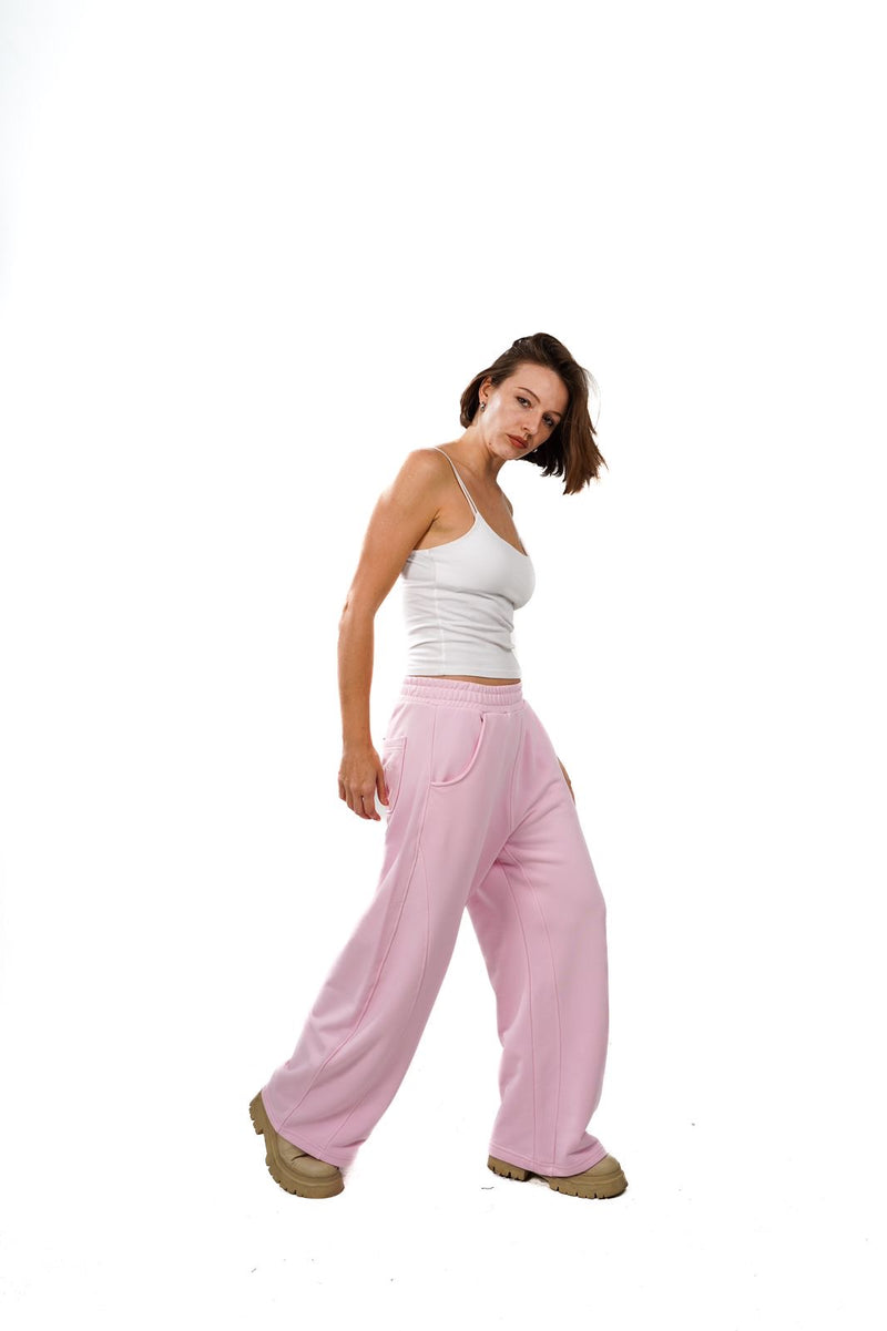 Initials wide leg sweatpants - Pink