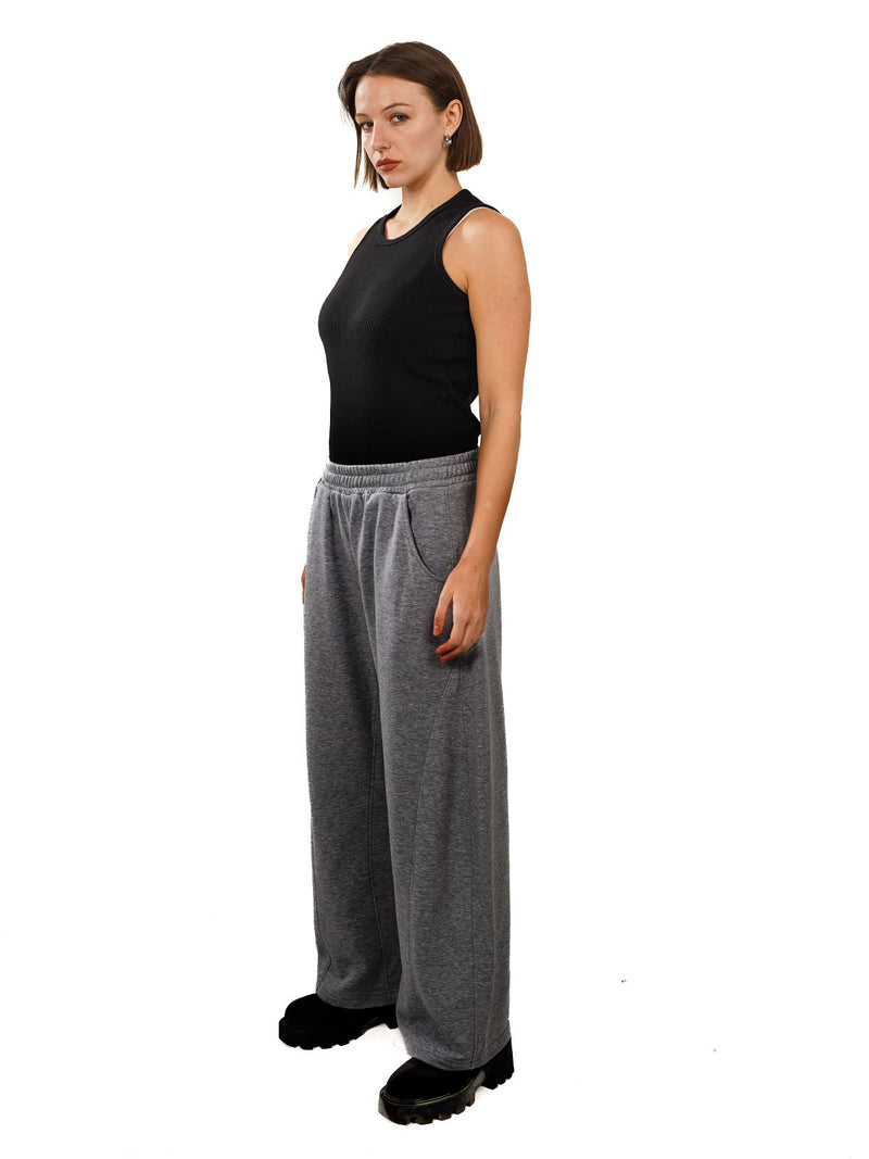 Initials wide leg sweatpants - charcoal grey