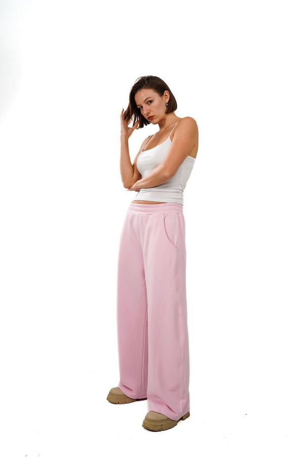 Initials wide leg sweatpants - Pink