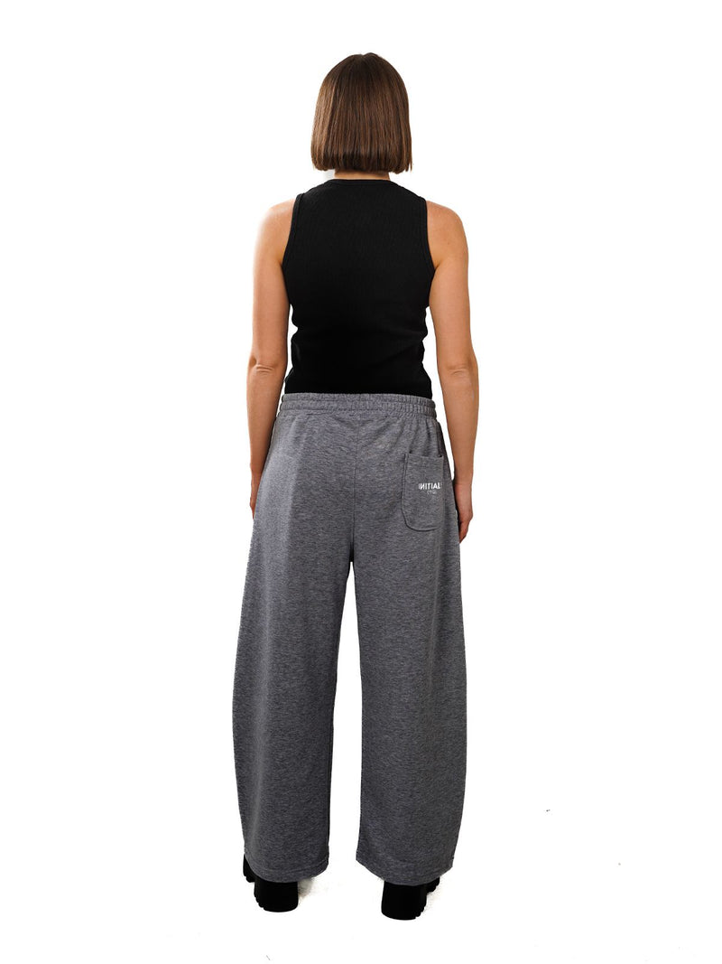 Initials wide leg sweatpants - charcoal grey